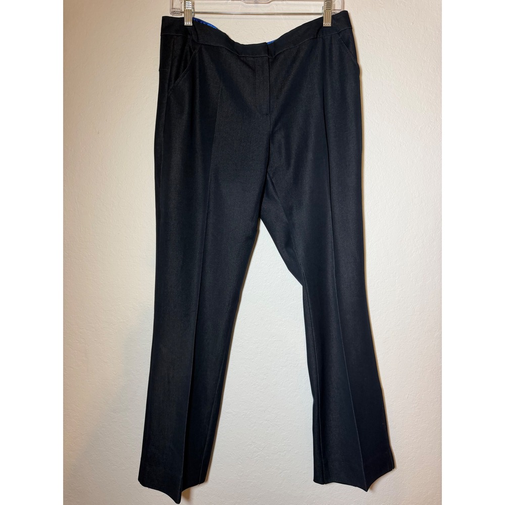 T Tahari Womens Navy Blue Straight Leg Dress Pants Career Trousers Size 10